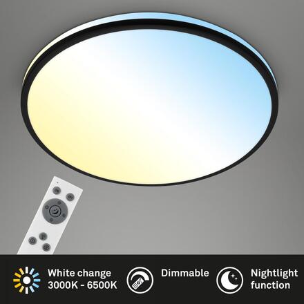 BRILONER Pulup LED stropní svítidlo, plynule stmívatelné, dálkový ovladač, černá 3831015