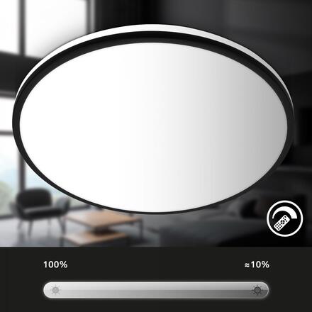 BRILONER Pulup LED stropní svítidlo, plynule stmívatelné, dálkový ovladač, černá 3831015