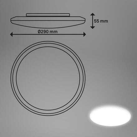 BRILONER Rowny LED svítidlo do koupelny, IP54 krytí proti vodě, 2500 lm, kruhové 29 cm, bílé 3832016