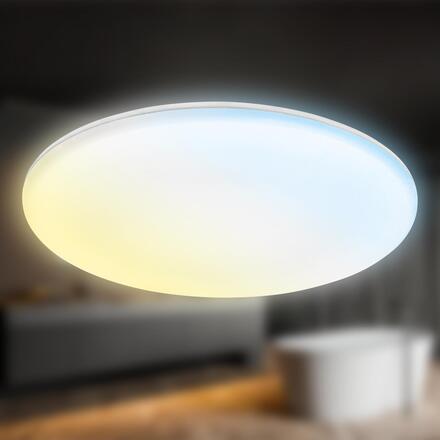 BRILONER Rowny LED stropní svítidlo do koupelny, dálkový ovladač, stmívatelné, CCT, přímé a nepřímé osvětlení, kruhové 35 cm, bílé 3834016