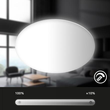 BRILONER Rowny LED stropní svítidlo do koupelny, dálkový ovladač, stmívatelné, CCT, přímé a nepřímé osvětlení, kruhové 35 cm, bílé 3834016