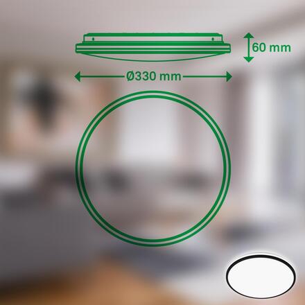 BRILONER Pulap A LED stropní svítidlo, energetická třída A, přímé a nepřímé osvětlení, černá 3836015