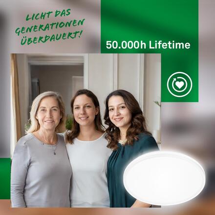 BRILONER Pulap A LED stropní svítidlo, třída A, přímé a nepřímé osvětlení, bílé 3836016