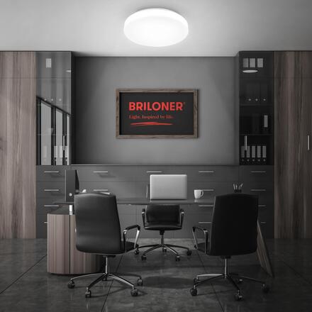 BRILONER Rowno LED stropní svítidlo, stmívatelné, CCT, dálkový ovladač, kruhové 39 cm, bílé 3837016