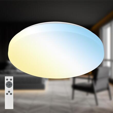 BRILONER Rowno LED stropní svítidlo, stmívatelné, CCT, dálkový ovladač, kruhové 49 cm, bílé 3838016