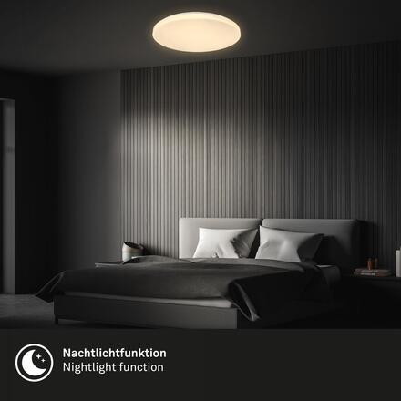 BRILONER Rowno LED stropní svítidlo, stmívatelné, CCT, dálkový ovladač, kruhové 49 cm, bílé 3838016