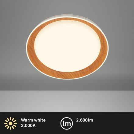 BRILONER Ijus LED stropní svítidlo, dekor dřeva, svítíci hrana, imitace dřeva 3852014