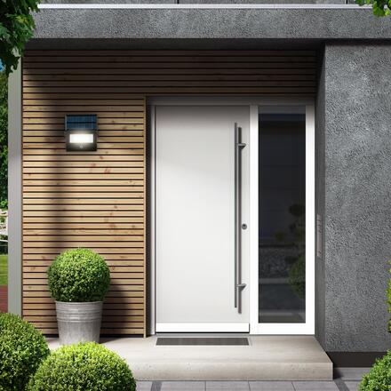 BRILONER Solární LED venkovní nástěnné svítidlo vč. IR senzoru, černé, 5W, 400 lm, sklo/plast 3856015