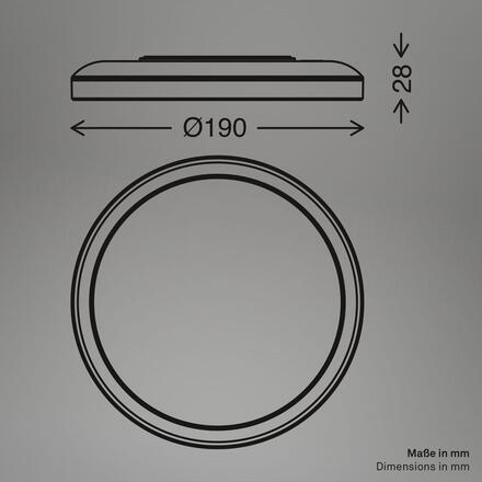 BRILONER Slim Case stropní svítidlo pr.19 cm - 12W, 1400lm, neutrální bílá, LED, bílé 3860416