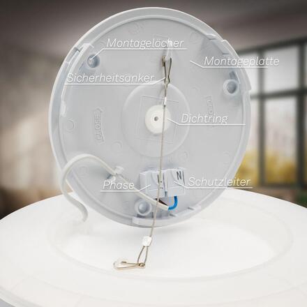 BRILONER Slim Case stropní svítidlo pr.29,5 cm - 18W, 2400lm, neutrální bílá, LED, bílé 3862416