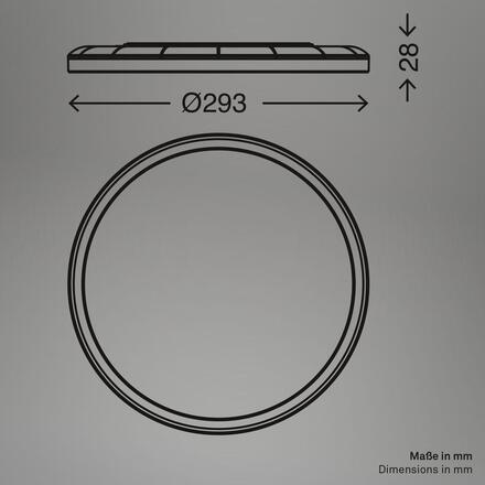 BRILONER Slim Case stropní svítidlo pr.29,5 cm - 18W, 2400lm, neutrální bílá, LED, bílé 3862416