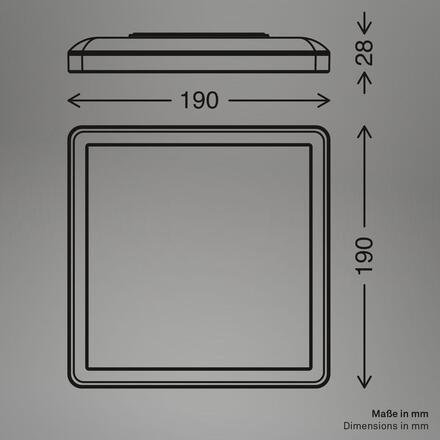 BRILONER Slim Case stropní svítidlo 19x19 cm - 12W, 1400lm, neutrální bílá, LED, bílé 3863416