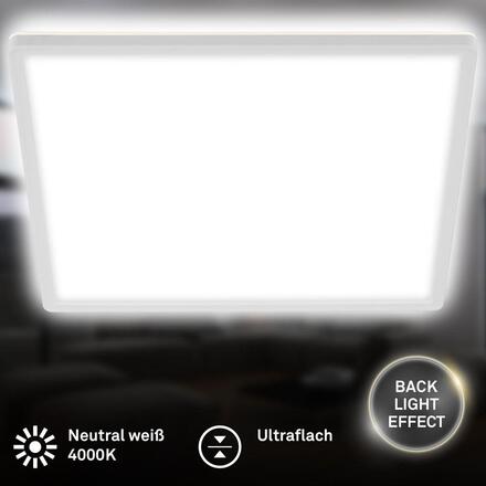 BRILONER Slim Case stropní svítidlo 42x42 cm - 22W, 3000lm, neutrální bílá, LED, bílé 3865416