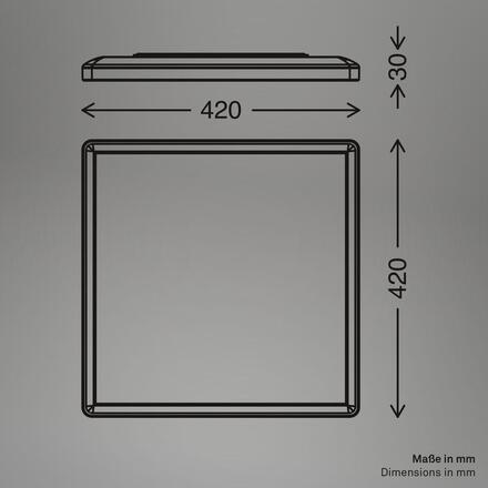 BRILONER Slim Case stropní svítidlo 42x42 cm - 22W, 3000lm, neutrální bílá, LED, bílé 3865416