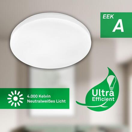 BRILONER Elipso A stropní svítidlo pr.29 cm - 8W, 1700lm, LED, třída A, bílé 3866016