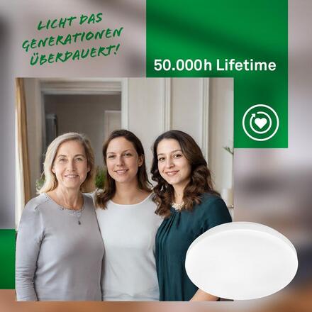 BRILONER Elipso A stropní svítidlo pr.29 cm - 8W, 1700lm, LED, třída A, bílé 3866016