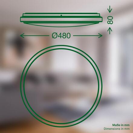 BRILONER Star A stropní svítidlo pr.48 cm - 19,5W, 4450lm, LED, EEK A, stmívatelné, dálkový ovladač, CCT, bílé 3869016