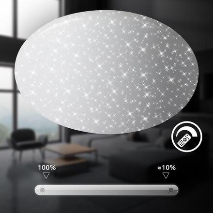 BRILONER Verb stropní svítidlo pr.56 cm - 72W, 8000lm, LED, stmívatelné, dálkový ovladač, CCT, bílé 3874016