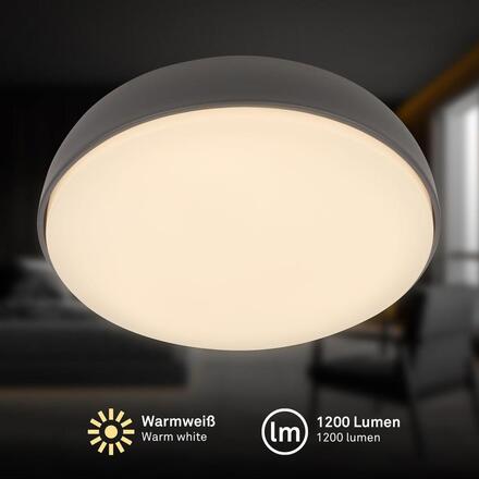 BRILONER Nikan stropní svítidlo pr.28,5 cm - 12W, 1200lm, LED, 3000K teplá bílá, antracit 3875015