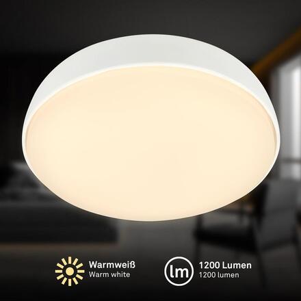 BRILONER Nikan stropní svítidlo pr.28,5 cm - 12W, 1200lm, LED, 3000K teplá bílá, bílé 3875016
