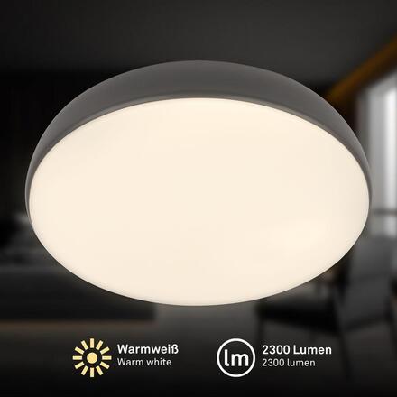 BRILONER Nikan stropní svítidlo pr.28,5 cm - 22W, 2300lm, LED, stmívatelné, CCT, dálkový ovladač, antracit 3876015