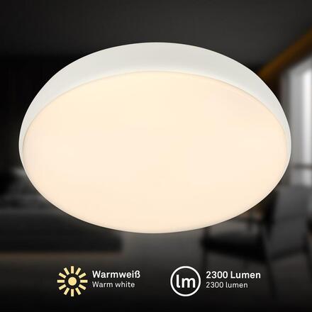 BRILONER Nikan stropní svítidlo pr.28,5 cm - 22W, 2300lm, LED, stmívatelné, CCT, dálkový ovladač, bílé 3876016
