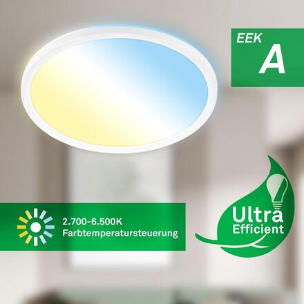 BRILONER Tava A svítidlo LED panel pr.29,3 cm - 11W, 2400lm, energetická třída A, stmívatelné, CCT, bílé 3883016