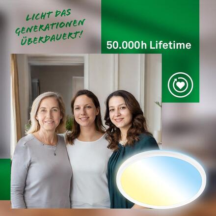 BRILONER Tava A svítidlo LED panel pr.29,3 cm - 11W, 2400lm, energetická třída A, stmívatelné, CCT, bílé 3883016