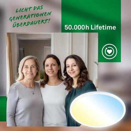 BRILONER Tava A svítidlo LED panel pr.42 cm - 14W, 3000lm, energetická třída A, stmívatelné, CCT, bílé 3884016