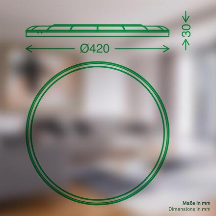 BRILONER Tava A svítidlo LED panel pr.42 cm - 14W, 3000lm, energetická třída A, stmívatelné, CCT, bílé 3884016