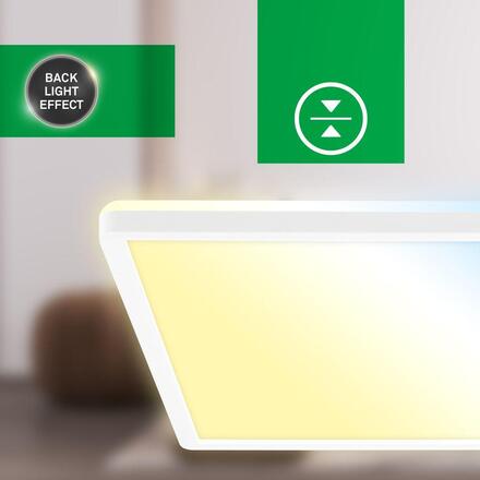 BRILONER Tava A svítidlo LED panel 42x42 cm - 14W, 3000lm, energetická třída A, stmívatelné, CCT, bílé 3886016