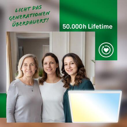 BRILONER Tava A svítidlo LED panel 42x42 cm - 14W, 3000lm, energetická třída A, stmívatelné, CCT, bílé 3886016