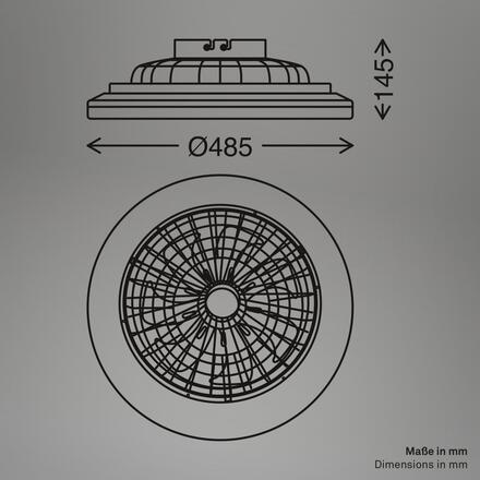 BRILONER Tuuletin A stropní svítidlo s ventilátorem pr.48,5 cm - 48W, 5300lm, LED, stmívatelné, dálkový ovladač, CCT, RGBIC, bílé 3890016