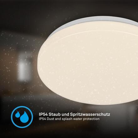 BRILONER Mojo stropní svítidlo pr.27 cm - 12W, 1300lm, LED, teplá bílá, IP54, bílé 3891016