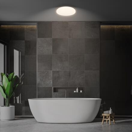 BRILONER Mojo stropní svítidlo pr.27 cm - 12W, 1300lm, LED, teplá bílá, IP54, bílé 3891016