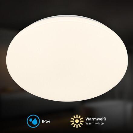 BRILONER Mojo stropní svítidlo pr.27 cm - 24W, 2600lm, LED, teplá bílá, IP54, bílé 3892016