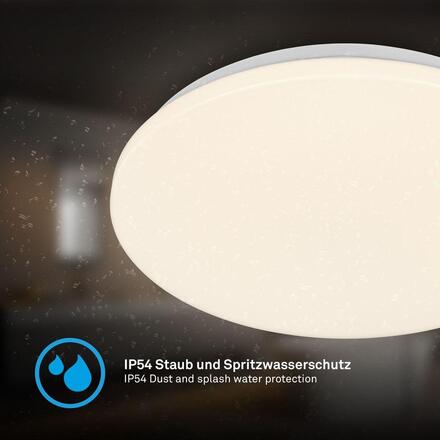 BRILONER Mojo stropní svítidlo pr.27 cm - 24W, 2600lm, LED, teplá bílá, IP54, bílé 3892016