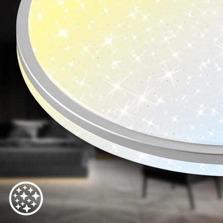 BRILONER Stela stropní svítidlo pr.33 cm - 22W, 2400lm, LED, stmívatelné, CCT, dálkový ovladač, matný chrom 3895014