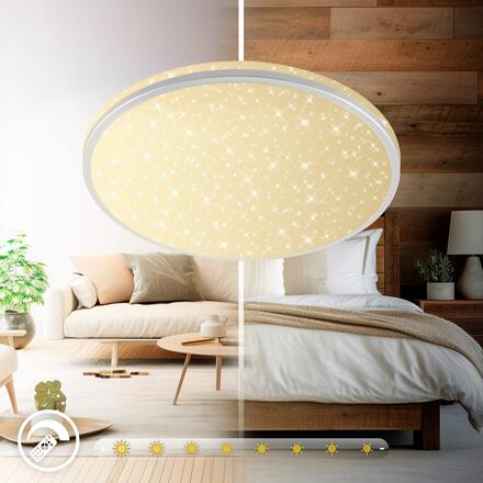 BRILONER Stela stropní svítidlo pr.33 cm - 22W, 2400lm, LED, stmívatelné, CCT, dálkový ovladač, matný chrom 3895014