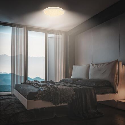 BRILONER Stela stropní svítidlo pr.33 cm - 22W, 2400lm, LED, stmívatelné, CCT, dálkový ovladač, matný chrom 3895014