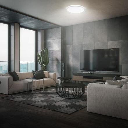 BRILONER Stela stropní svítidlo pr.33 cm - 22W, 2400lm, LED, stmívatelné, CCT, dálkový ovladač, matný chrom 3895014