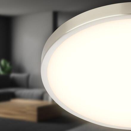 BRILONER Competo stropní svítidlo pr.24 cm - 12W, 1300lm, LED, teplá bílá, matný nikl 3901012