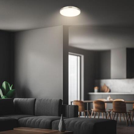 BRILONER Competo stropní svítidlo pr.24 cm - 12W, 1300lm, LED, teplá bílá, matný nikl 3901012