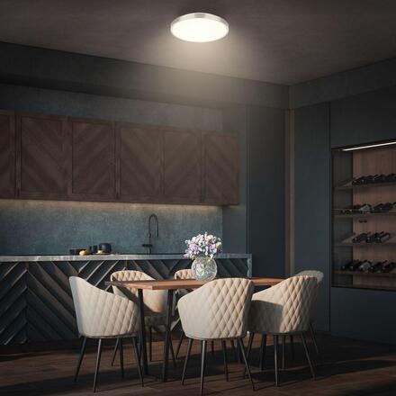 BRILONER Competo stropní svítidlo pr.24 cm - 12W, 1300lm, LED, teplá bílá, matný nikl 3901012