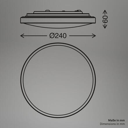 BRILONER Competo stropní svítidlo pr.24 cm - 12W, 1300lm, LED, teplá bílá, matný nikl 3901012