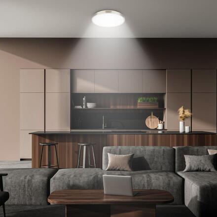 BRILONER Competo stropní svítidlo pr.24 cm - 12W, 1300lm, LED, neutrální bílá, matný nikl 3902012