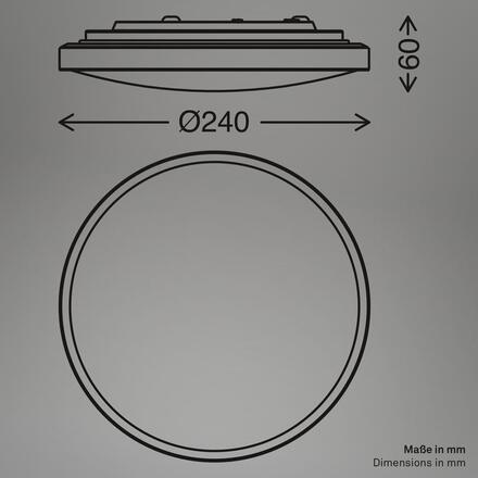 BRILONER Competo stropní svítidlo pr.24 cm - 12W, 1300lm, LED, neutrální bílá, matný nikl 3902012