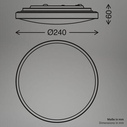 BRILONER Competo stropní svítidlo pr.24 cm - 12W, 1300lm, LED, neutrální bílá, bílé 3902016