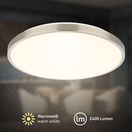 BRILONER Competo stropní svítidlo pr.33 cm - 22W, 2400lm, LED, teplá bílá, matný nikl 3903012