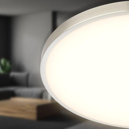 BRILONER Competo stropní svítidlo pr.33 cm - 22W, 2400lm, LED, teplá bílá, matný nikl 3903012